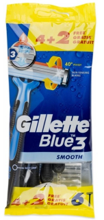 Gillette Blue3 Smooth holící jednorázový strojek 4+2 ks